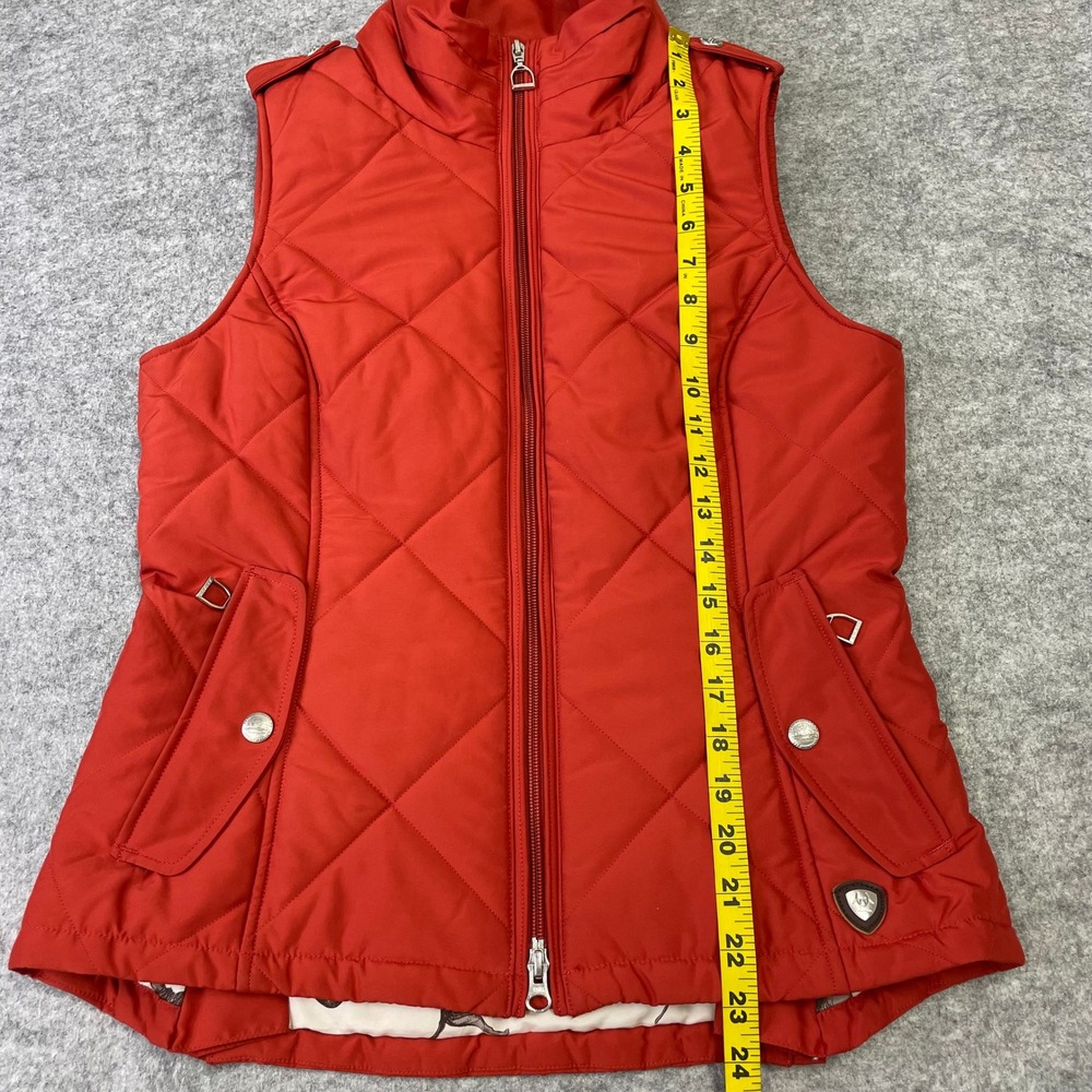 Ariat Womens Red Quilted Equestrian Vest Dog Print Lining Size Small - Picture 16 of 16